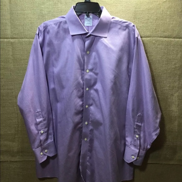 2 Brooks Brothers Slim Fit Non Iron Shirt 17.5-2/3 - Picture 6 of 7